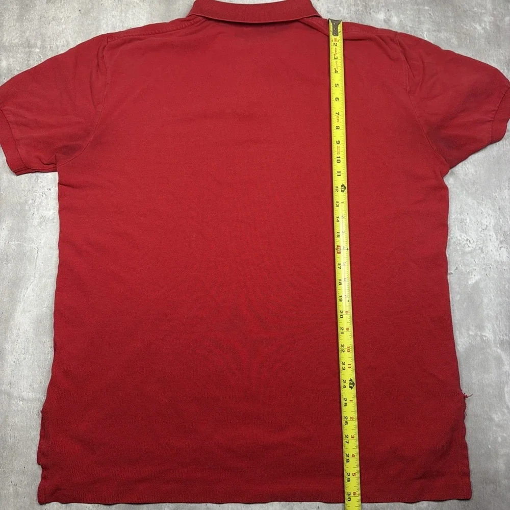Polo Ralph Lauren Polo Shirt Mens XL Red Blue Pony Logo Cotton Casual Golf